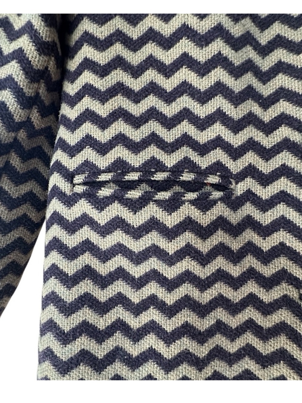 BODEN AMELIA WOOL COAT  NEW CHEVRON ZIG ZAG PATTERN POCKETS LINED |SIZE 8 - Picture 8 of 16